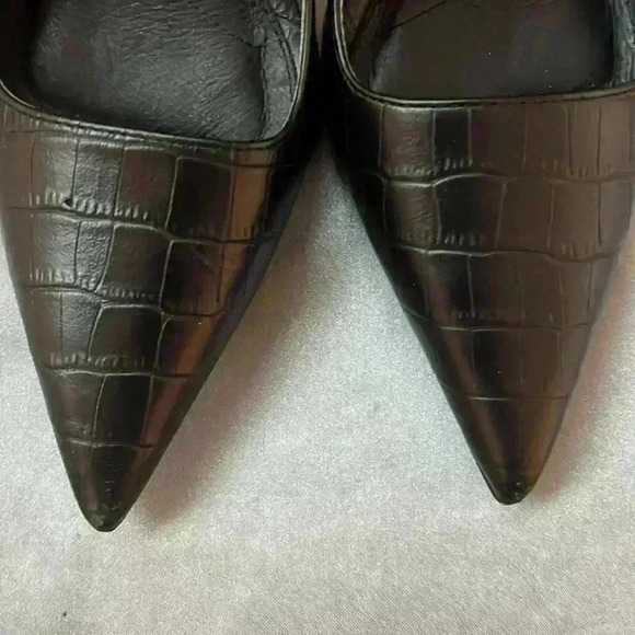 Topshop women's tatiana pointy toe pumps embossed  leather - Picture 7 of 9